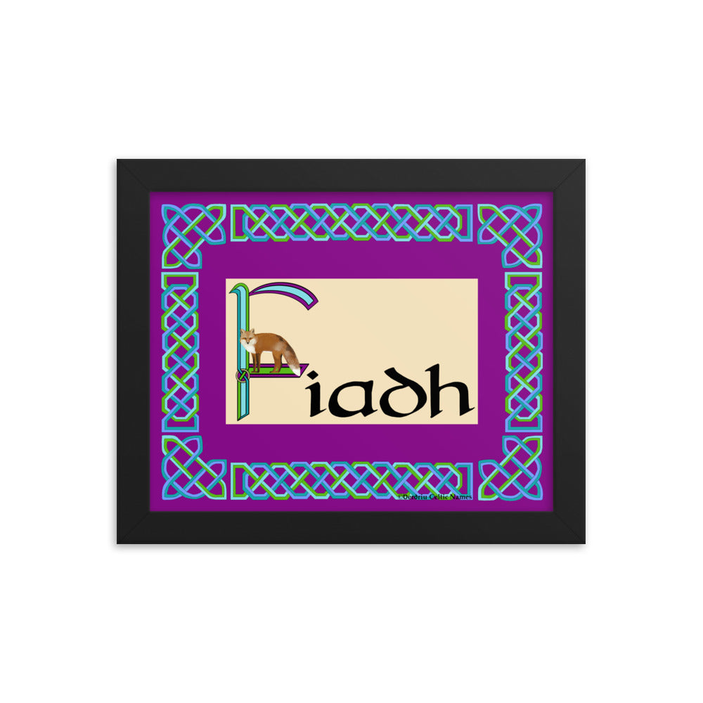 Fiadh - Personalized framed poster with Irish name Fiadh