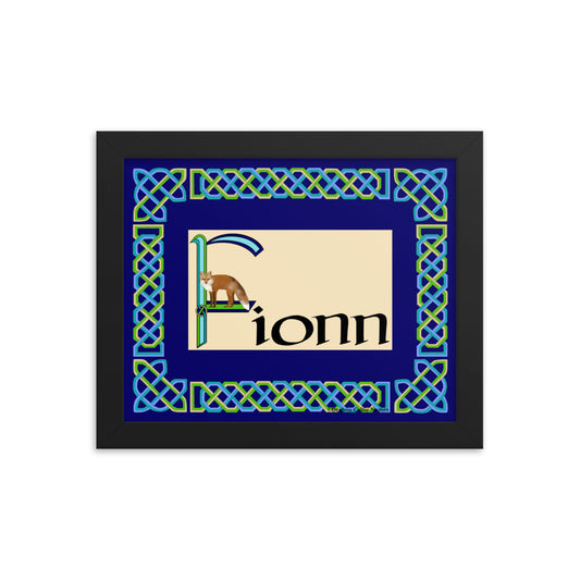 Fionn (Finn) - Personalized framed poster with Irish name Fionn