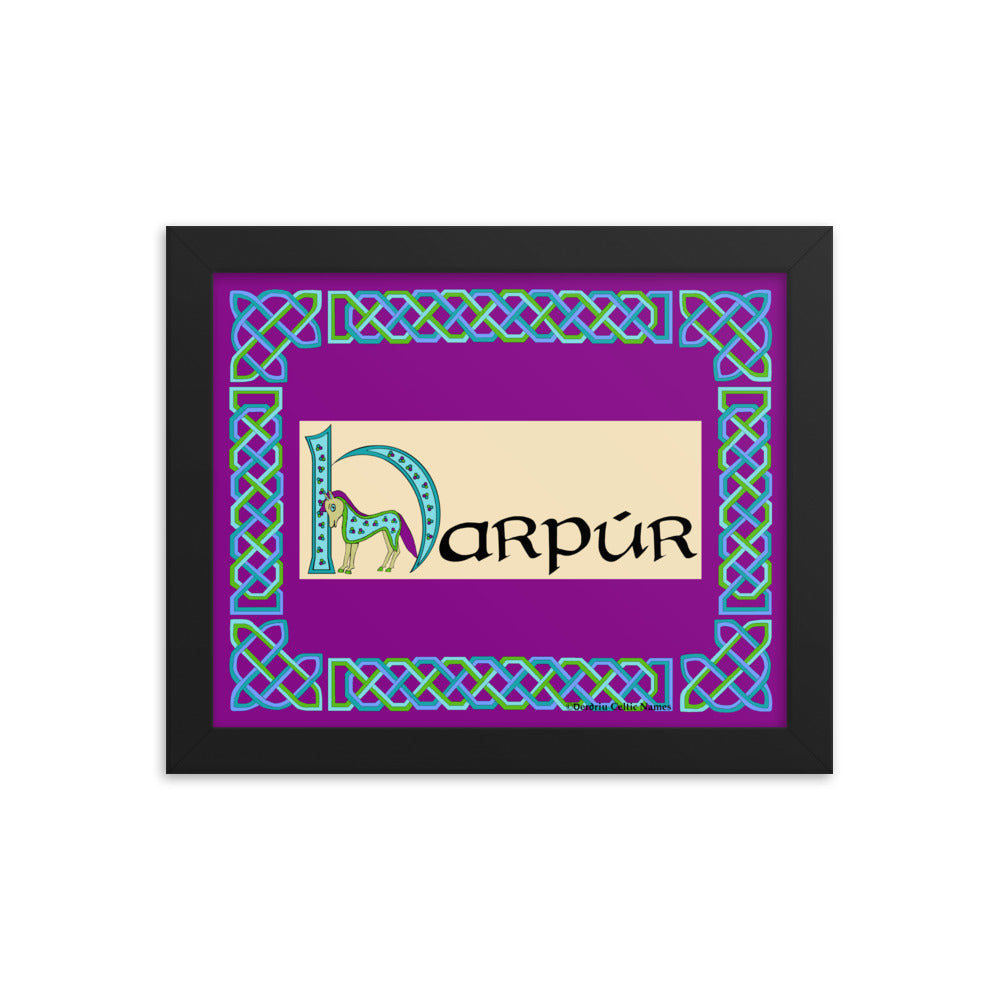 Harpúr (Harper) - Personalized framed poster with Irish name Harpúr