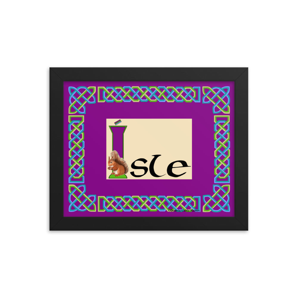 Ísle (Isla) - Personalized framed poster with Irish name Ísle