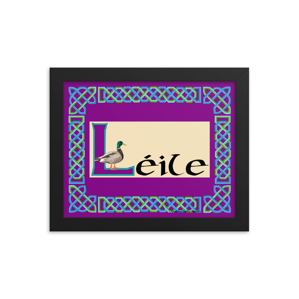 Léile (Layla) - Personalized framed poster with Irish name Léile