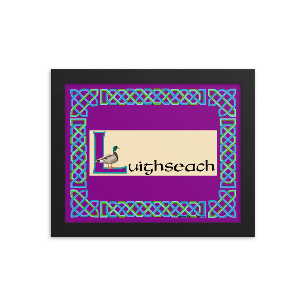 Luighseach (Lucy)  - Personalized framed poster with Irish name Luighseach