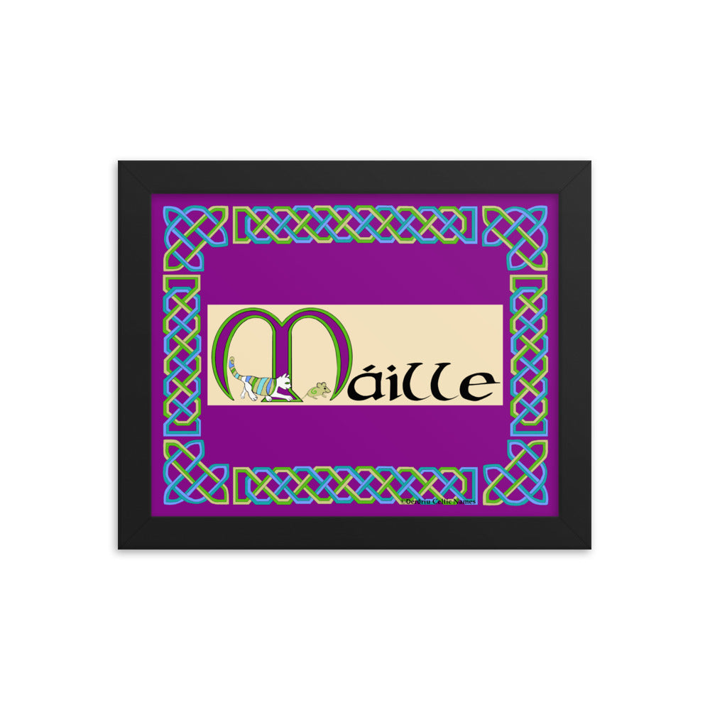 Máille (Molly) - Personalized framed poster with Irish name Máille