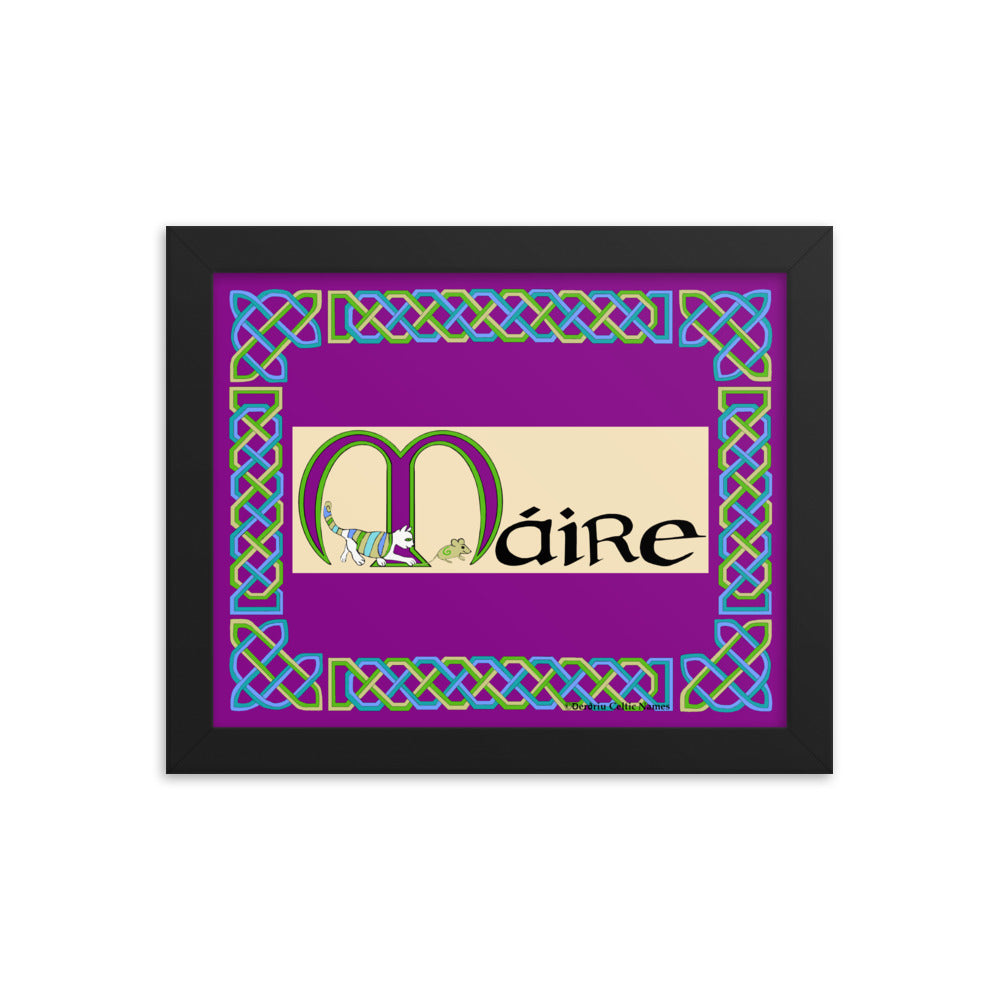 Máire (Mary) - Personalized framed poster with Irish name Máire