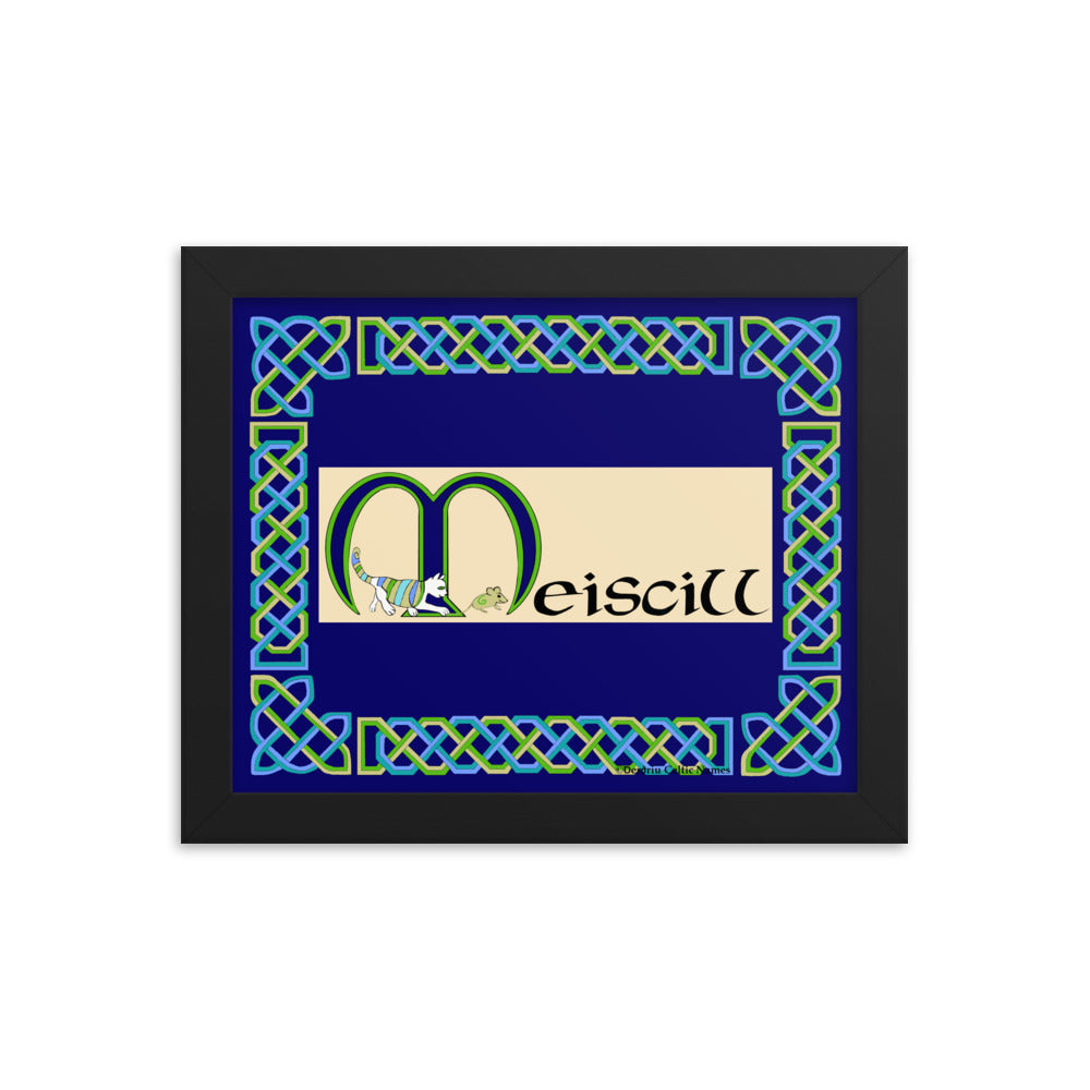 Meiscill (Max) - Personalized framed poster with Irish name Meiscill