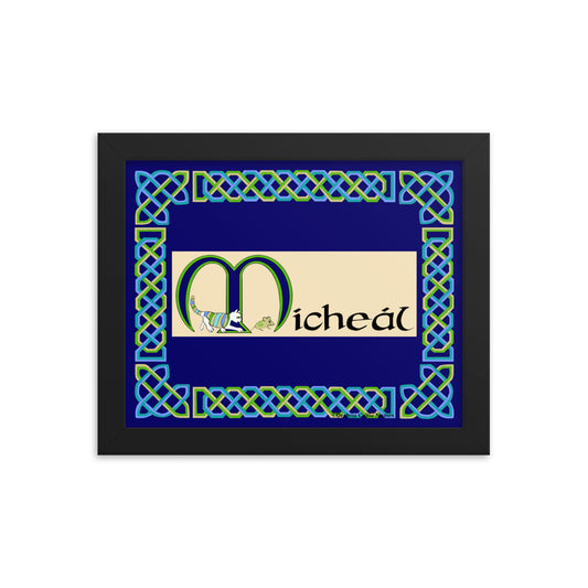 Mícheál (Michael) - Personalized framed poster with Irish name Mícheál