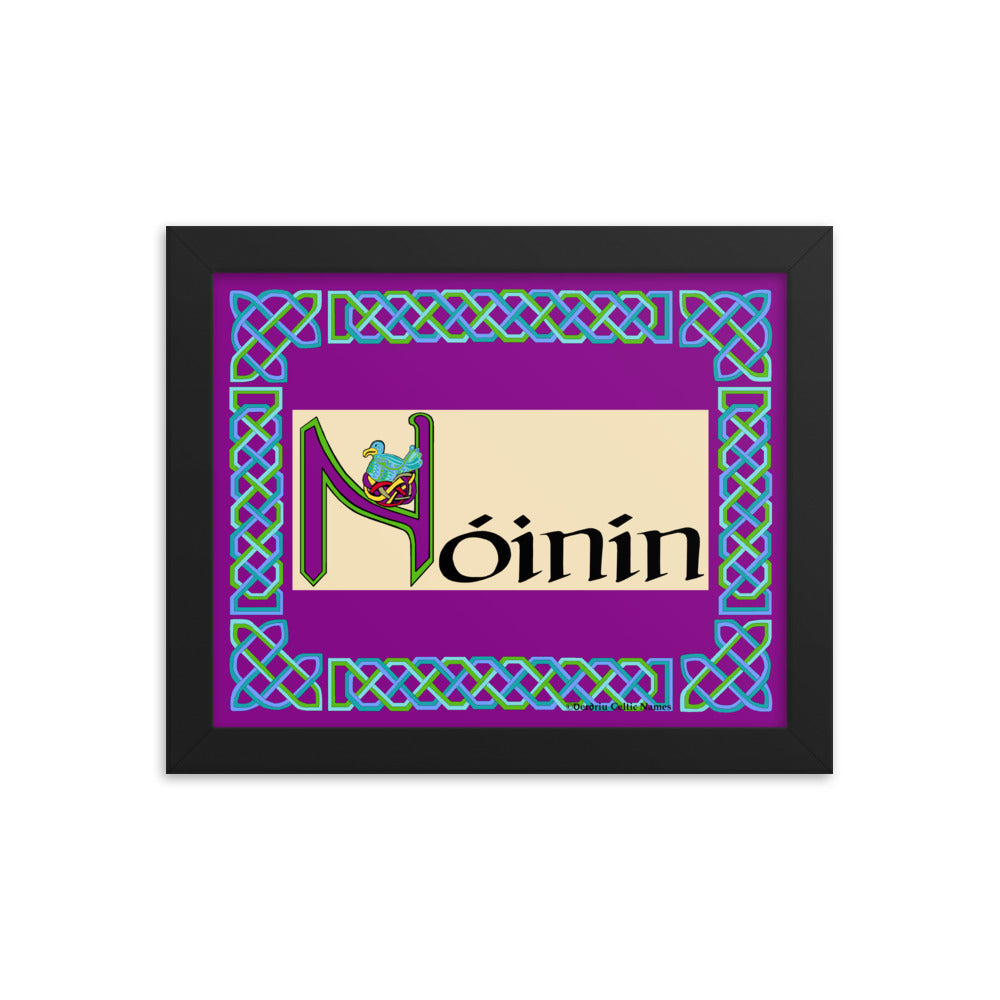 Nóinín (Daisy) - Personalized framed poster with Irish name Nóinín