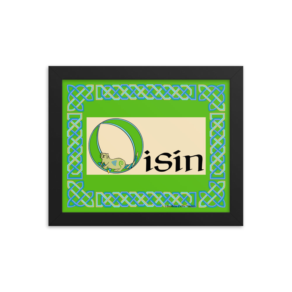 Oisín (Oisin) - Personalized framed poster with Irish name Oisín