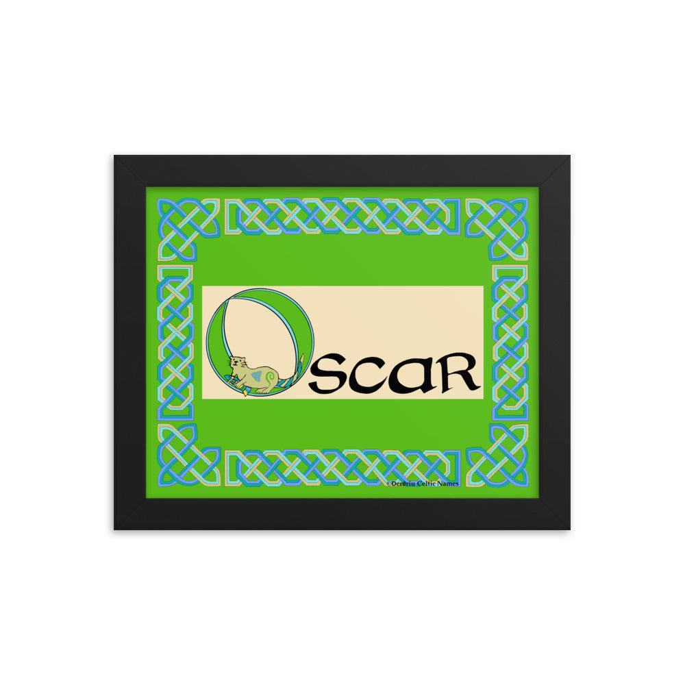 Oscar - Personalized framed poster with Irish name Oscar