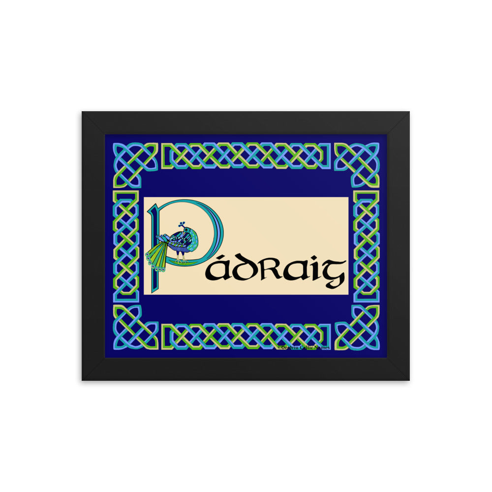 Pádraig (Patrick) - Personalized framed poster with Irish name Pádraig