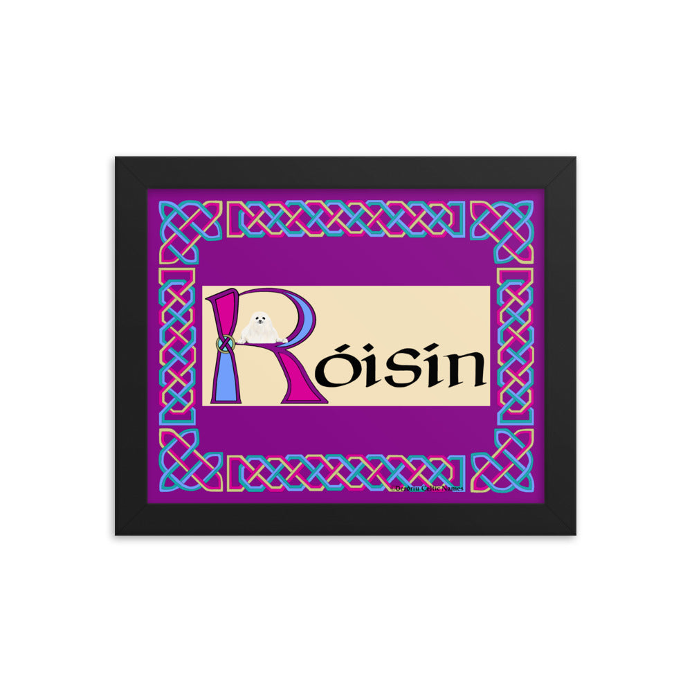 Róisín (Rose) - Personalized framed poster with Irish name Róisín