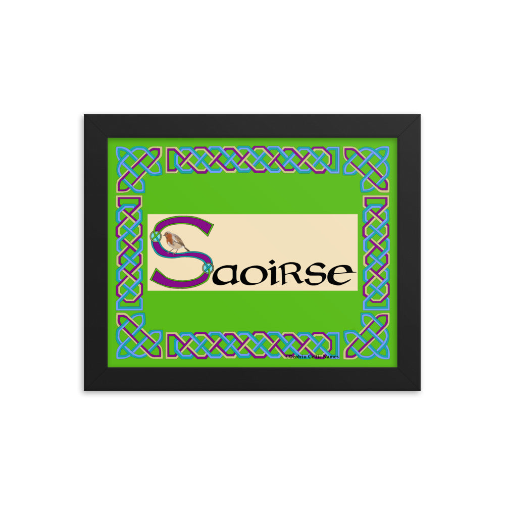 Saoirse (Frankie) - Personalized framed poster with Irish name Saoirse