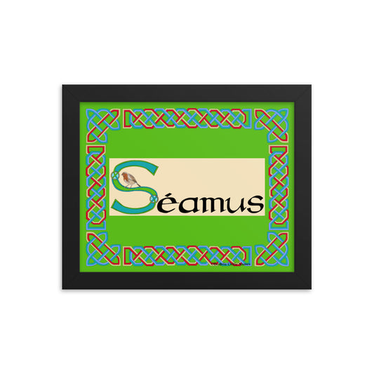 Séamus (Jake) - Personalized framed poster with Irish name Séamus