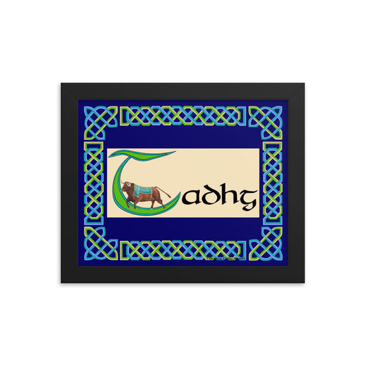 Tadhg (Timothy) - Personalized framed poster with Irish name Tadhg