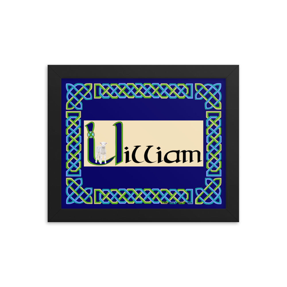 Uilliam (William) - Personalized framed poster with Irish name Uilliam