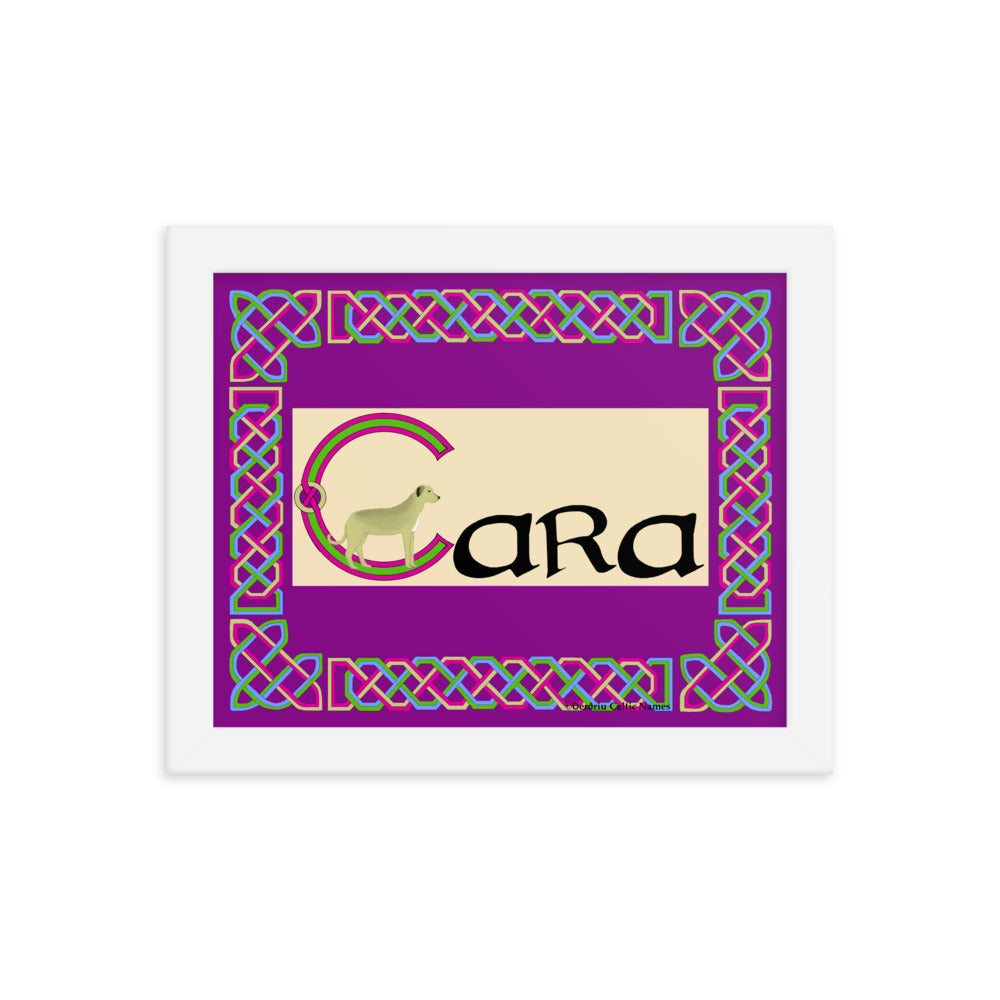 Cara (Kara) - Personalized framed poster with Irish name Cara