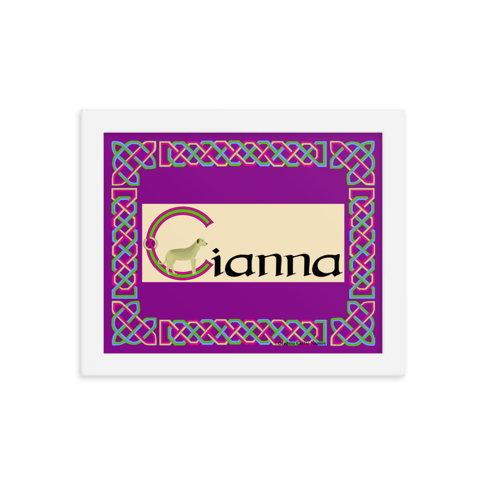 Cianna (Sienna) - Personalized framed poster with Irish name Cianna