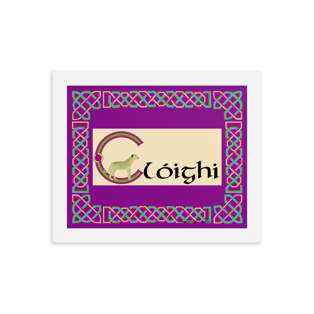 Clóighi (Chloe) - Personalized framed poster with Irish name Clóighi