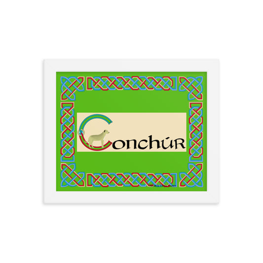Conchúr (Conor) - Personalized framed poster with Irish name Conchúr