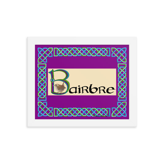 Bairbre (Barbara) - Personalized framed poster with Irish name Bairbre