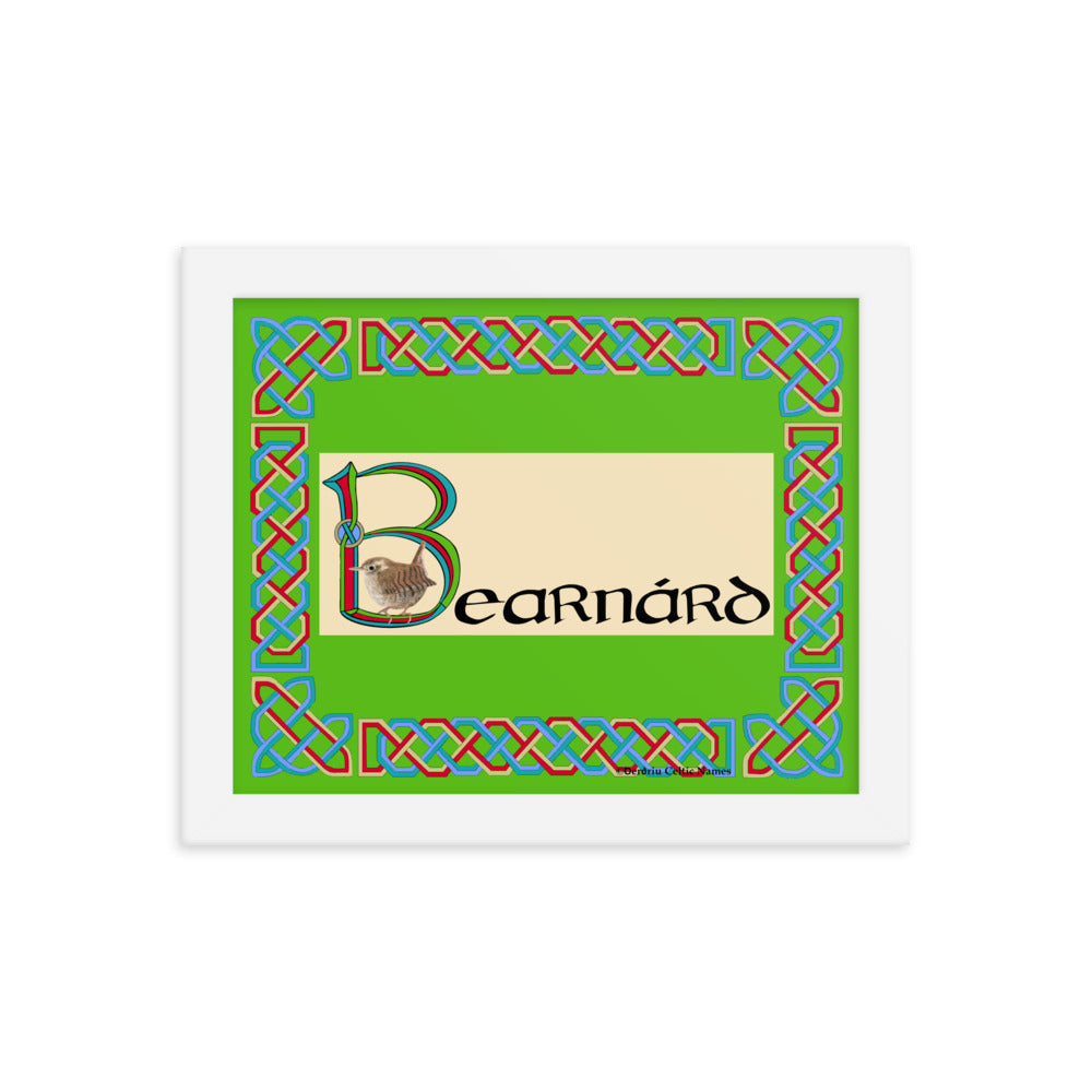 Bearnárd (Bernard) - Personalized framed poster with Irish name Bearnárd