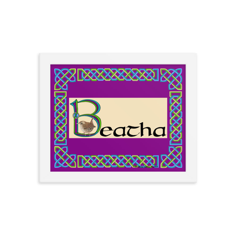 Beatha (Zoe) - Personalized framed poster with Irish name Beatha