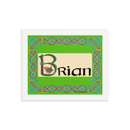 Brian - Personalized framed poster with Irish name Brian