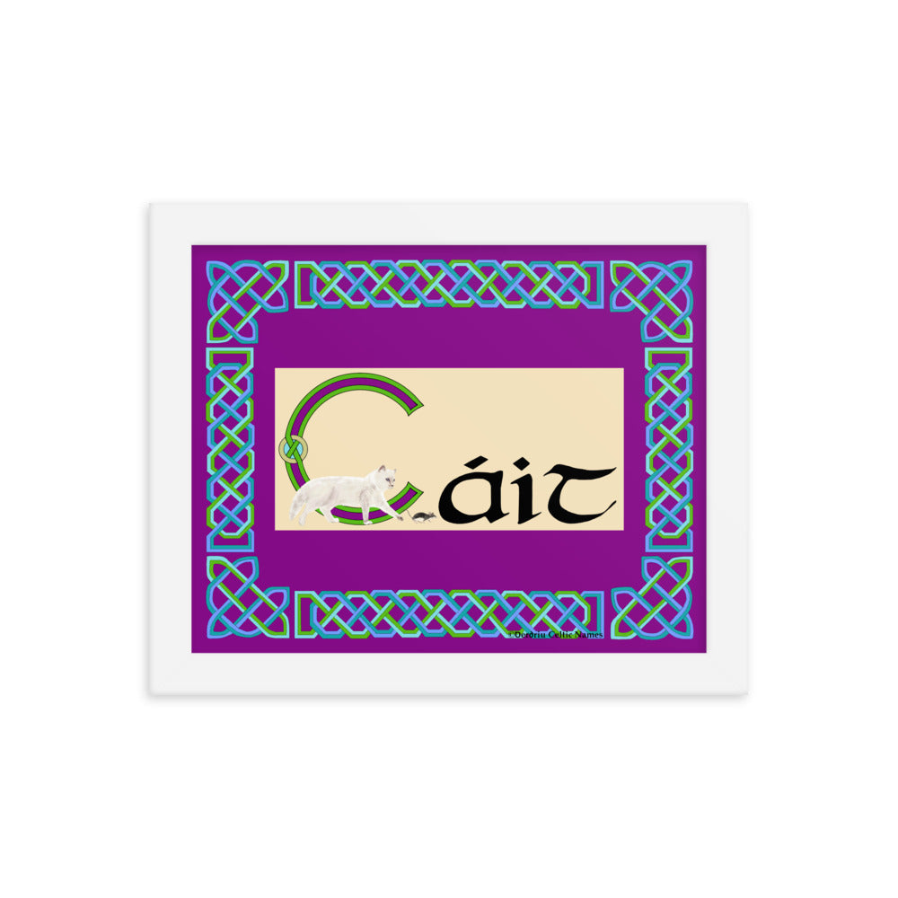 Cáit (Kate) - Personalized framed poster with Irish name Cáit