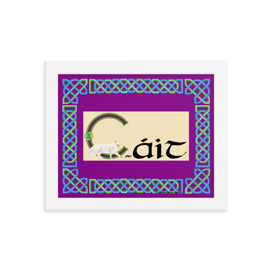 Cáit (Kate) - Personalized framed poster with Irish name Cáit