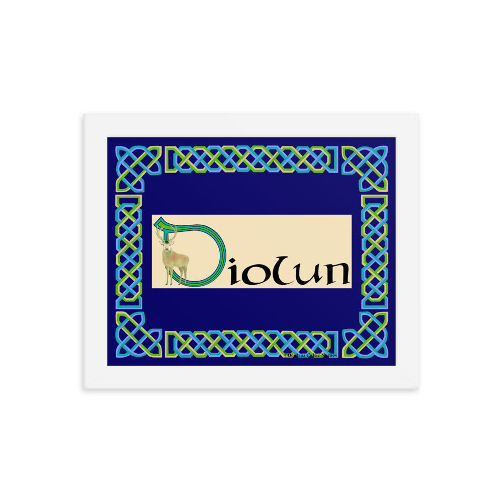 Diolun (Dylan) - Personalized framed poster with Irish name Diolun