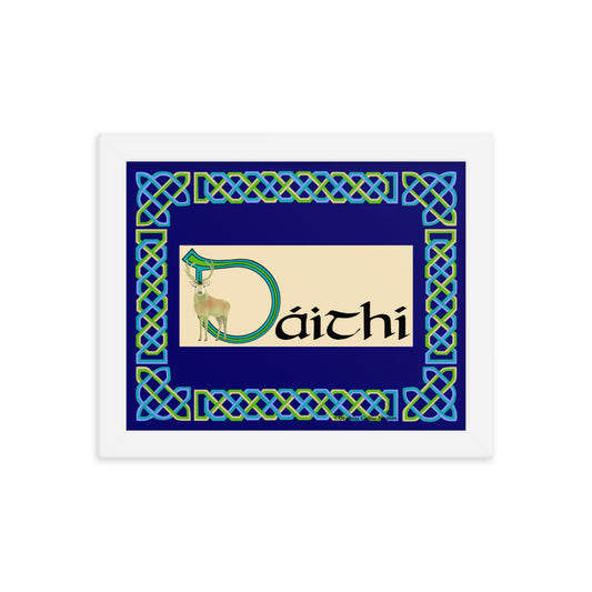 Dáithí (David) - Personalized framed poster with Irish name Dáithí