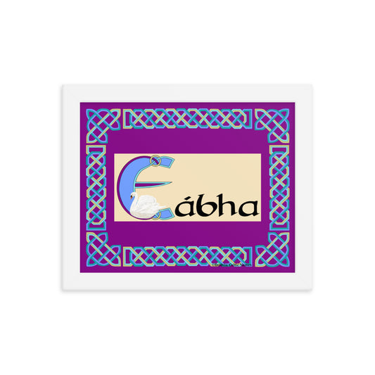 Eábha (Ava) - Personalized framed poster with Irish name Eábha