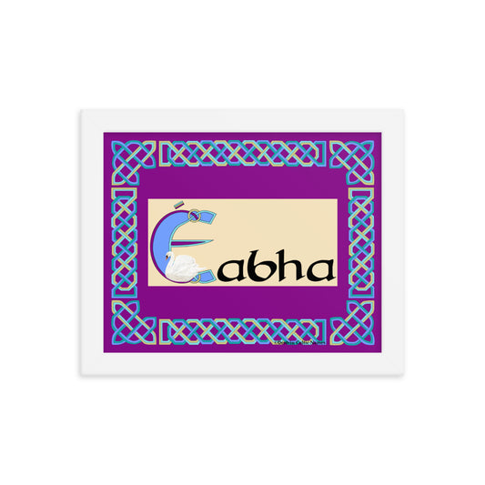 Éabha (Eva) - Personalized framed poster with Irish name Éabha