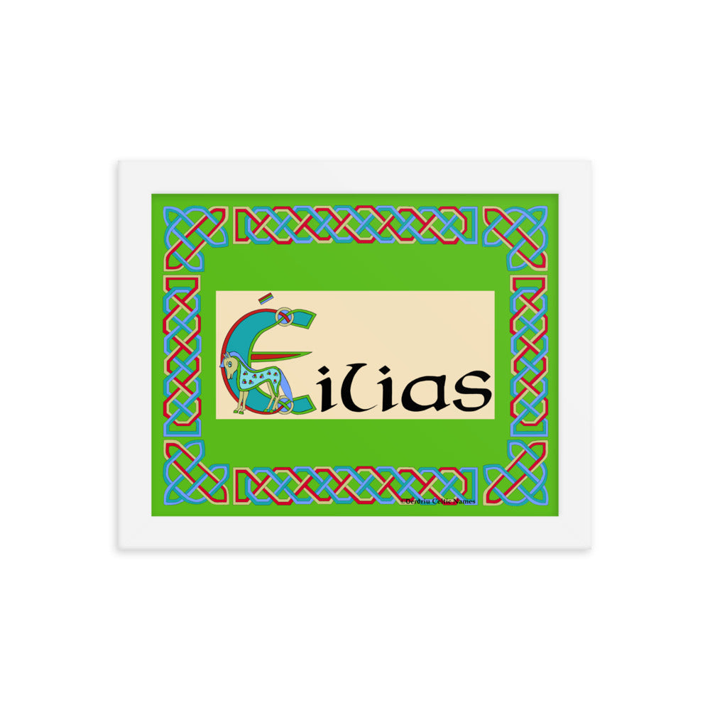 Éilias (Elijah) - Personalized framed poster with Irish name Éilias