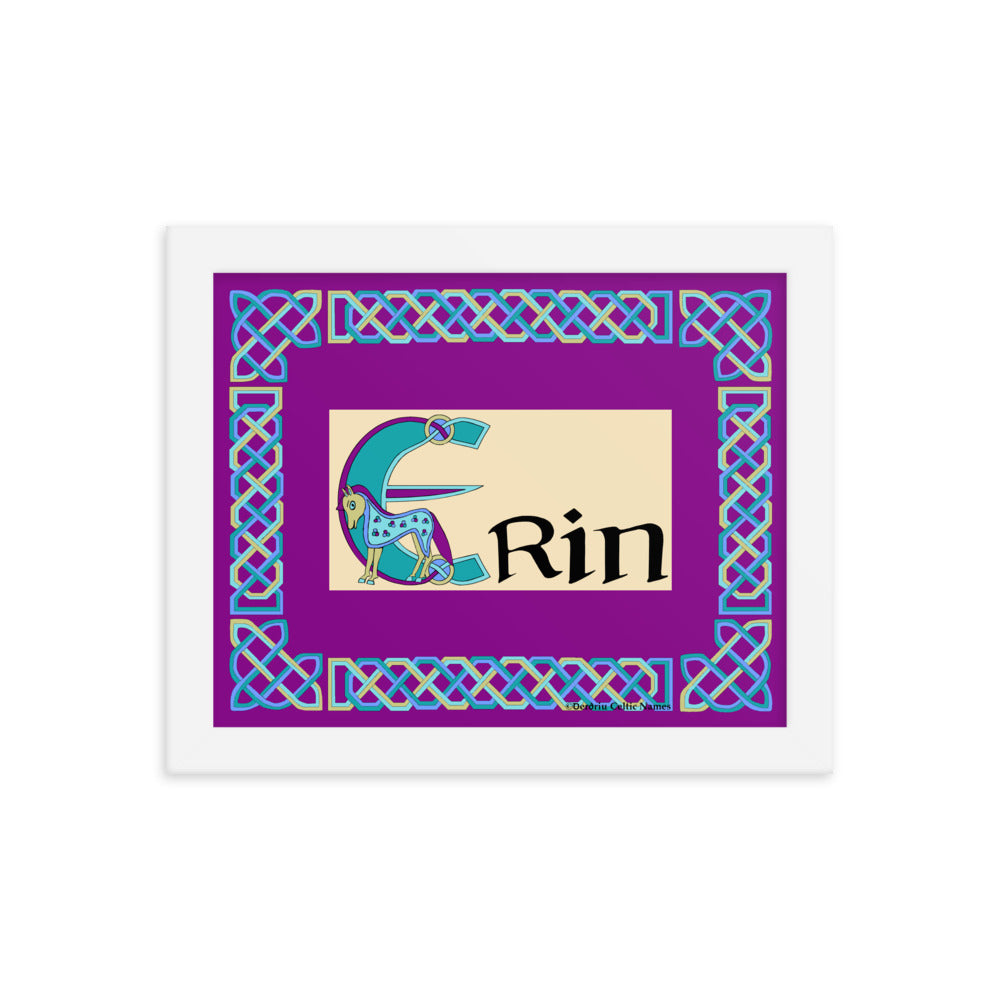 Erin - Personalized framed poster with Irish name Erin