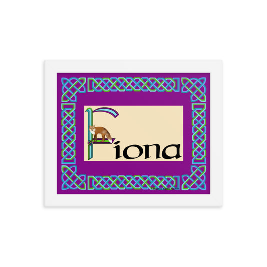 Fíona (Fiona) - Personalized framed poster with Irish name Fíona