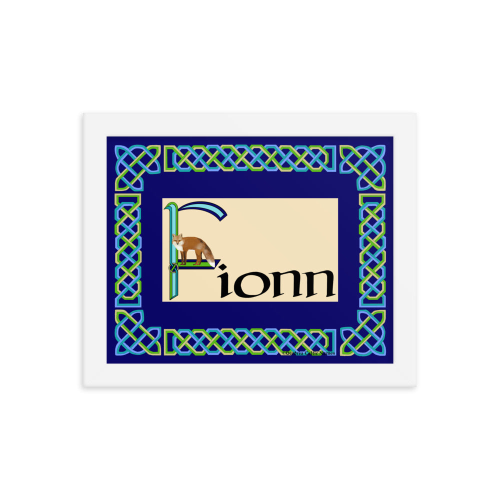 Fionn (Finn) - Personalized framed poster with Irish name Fionn