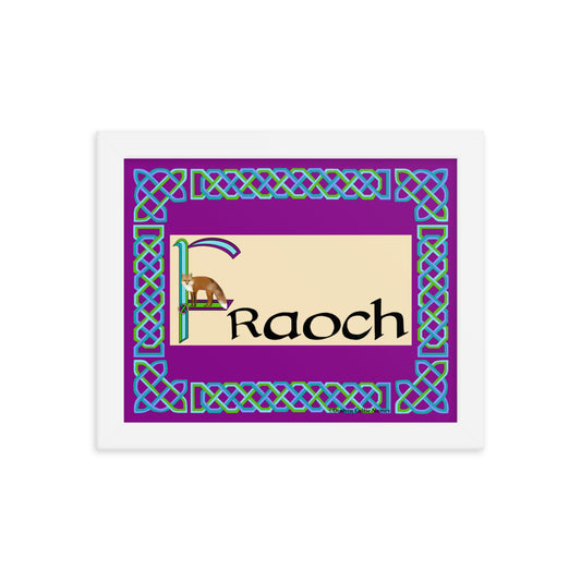 Fraoch (Heather) - Personalized framed poster with Irish name Fraoch