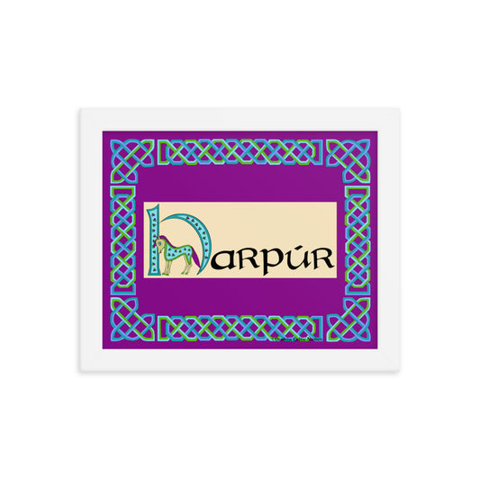 Harpúr (Harper) - Personalized framed poster with Irish name Harpúr