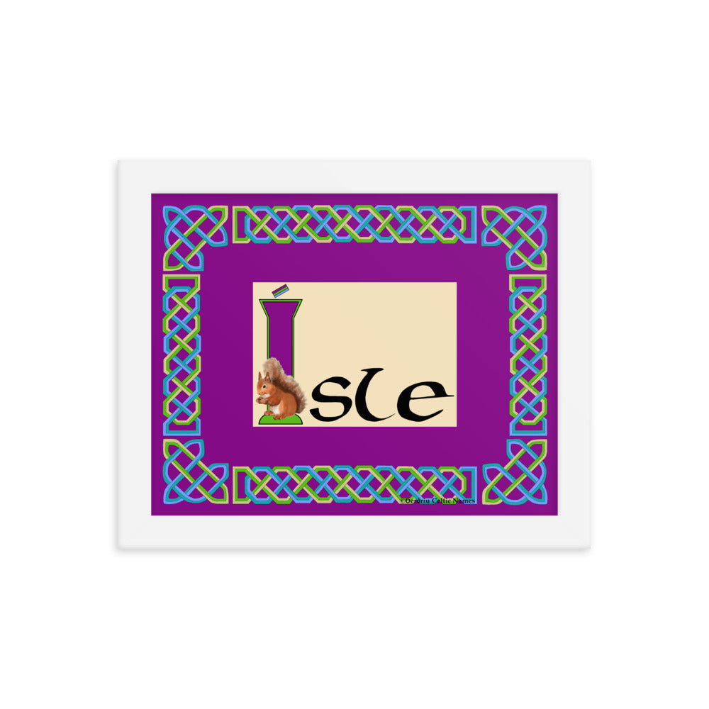 Ísle (Isla) - Personalized framed poster with Irish name Ísle