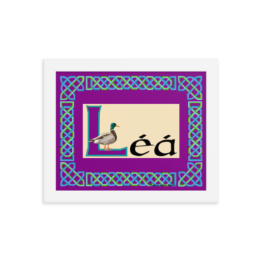 Léá (Leah)  - Personalized framed poster with Irish name Léá