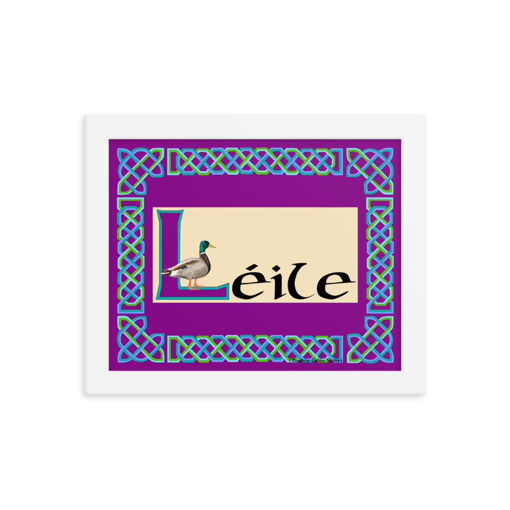 Léile (Layla) - Personalized framed poster with Irish name Léile