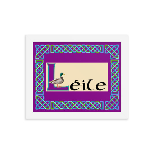 Léile (Layla) - Personalized framed poster with Irish name Léile