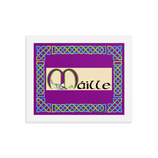 Máille (Molly) - Personalized framed poster with Irish name Máille