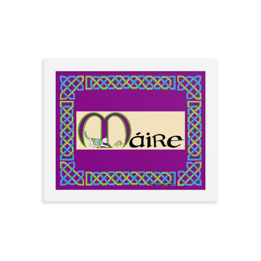 Máire (Mary) - Personalized framed poster with Irish name Máire