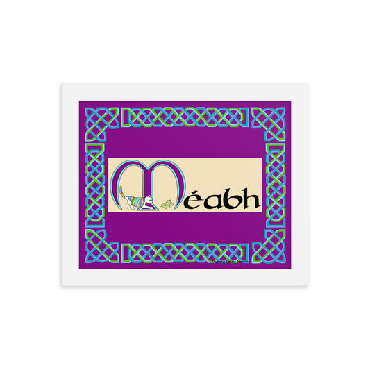 Méabh (Maeve) - Personalized framed poster with Irish name Méabh