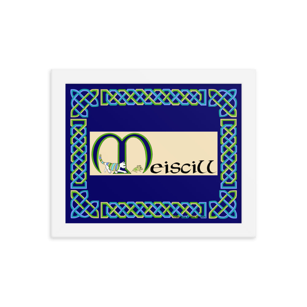 Meiscill (Max) - Personalized framed poster with Irish name Meiscill