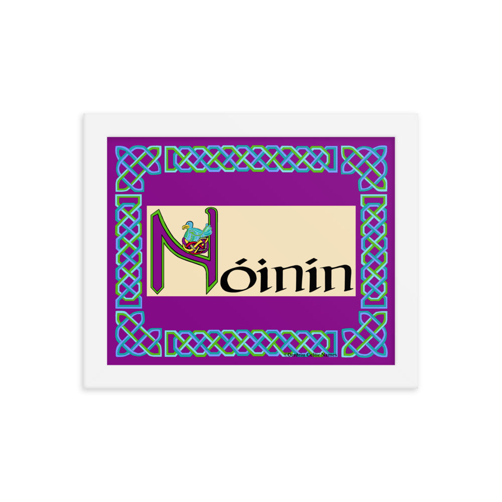 Nóinín (Daisy) - Personalized framed poster with Irish name Nóinín