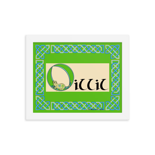 Oillil (Elijah) - Personalized framed poster with Irish name Oillil