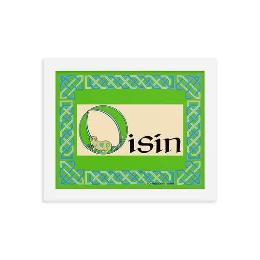 Oisín (Oisin) - Personalized framed poster with Irish name Oisín